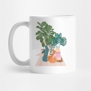 Reading Time, Book worm illustration Mug